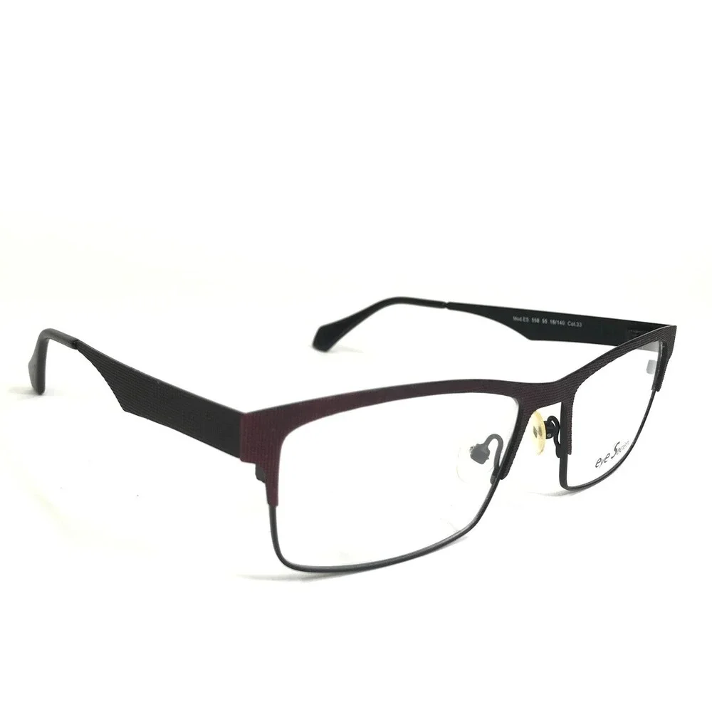 Eye Society Eyeglasses Frames ES 550 55 Col.33 Black Red Square 55-18-140